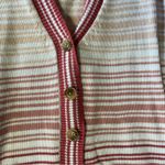 Nine West Preppy Striped Sweater Cardigan Classic VNeck Size M Button Front  Fall Photo 6