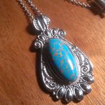 Mojave Blue Turquoise Stainless Steel Pendant Necklace Photo 1