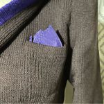 St. John  Vintage 40s Style Brown‎ Knit Jacket W/ Purple Trim Blazer 4 Photo 2