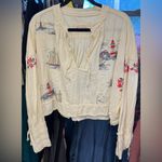 Free People NWOT  We The Free Ships And Sails Embroidered Top - ivory combo - M Photo 7