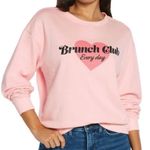 White Fox Boutique White Fox Pink Brunch Club Pullover Crew Sweatshirt Sweater Size M Photo 6