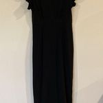 H by Halston Black Flutter Sleeve Bare Shoulder Maxi Dress Size 2 Photo 4