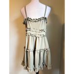 Iris Grunge fairy Ruffle Mini Dress Sleeveless‎ Sage Green Large Y2K cottage whimsi Photo 1