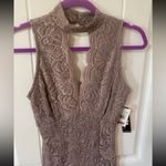 Macy's Mocha halter neck bodycon lace detail XS dress NWT Photo 2