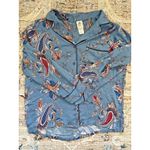 In Bloom by Jonquil Pajama Set Womens Small Blue Paisley Soft‎ Knit Cozy Luxury Photo 5