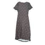 Boden Knot Front Jersey Midi Dress Black Block Paisley Ruched Tie Side Womens 12 Photo 4