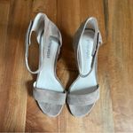 Jeffrey Campbell  “Lindsey” Suede Sandal Taupe Block 4" High Heel Ankle Strap 9 Photo 3