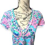 Lilly Pulitzer XS Blue Horizon Jungle Sunrise Mini Dress Tropical Resort Preppy Photo 4
