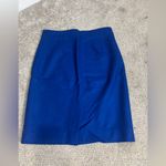 J. Crew Factory The Pencil Skirt Womens Size 2 Blue Double Serge Wool Blend Photo 2