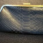 NWT HOBO International Black Snakeskin Embossed Leather Frame Wallet Clutch New Photo 1
