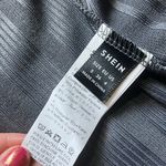 SheIn Gray/Blue Zip Up Ribbed Sweater with Hood Photo 2