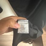 Black One Shoulder Long Sleeve Ruched Maxi Dress Slit Size M Photo 6