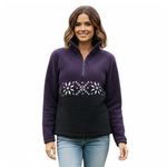 Croft & Barrow Vintage C&B Sport Purple and Black Snowflake Embroidered Fleece Size Small Photo 11