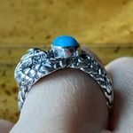 Sleeping Beauty Turquoise Sterling Silver Dragon Ring Size 6 Blue Photo 1
