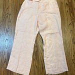 Ralph Lauren Lauren Women's Pink Linen Fully Lined Dress Pants Size 18W Wide Leg Photo 0