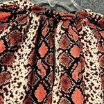 Sunday in Brooklyn Blouse Top Womens Medium Multicolor Snakeskin Print Pleated Photo 6