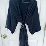 Victoria's Secret  Black Satin Kimono Robe S/M Photo 0
