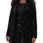 1 Madison  Faux Fur Longline Coat Size Medium Black Soft Photo 0