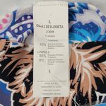 Cupshe NWT Swimsuit Deep Vneck Self Tie Mix Print Blue Floral One Piece Large Photo 8