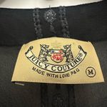 Juicy Couture Y2K Embroidered Silk Blouse Sheer Boho Size Medium Black Photo 3