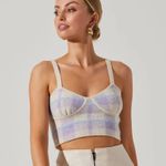 ASTR NWOT  The Label Plaid Cami Knit Tank Top with Adjustable Straps Photo 0