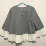 Halogen  Mixed Media Bell Sleeve Sweatshirt Light gray size Medium Photo 3