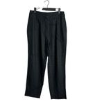 DKNY  Linen‎ Blend Pleated Ankle Pant Womens 6 Black Lightweight Breathable NEW Photo 1