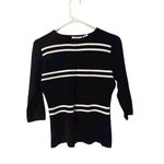 Bill Blass Black & White Striped Stylish Career Blouse Women Sz S Photo 0