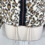 Lucky Brand NEW  Faux Fur Hooded Zip Jacket in Beige Leopard Women's Size XS Photo 9
