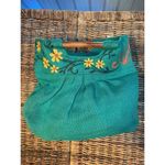 Green Boho Burlap Satchel/Handbag Photo 1