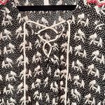 Skies Are Blue Womens Pullover Long Sleeve Lace Up Blouse Casual Top Black XS Photo 5