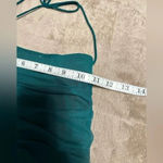 Princess Polly  Black Ruched Top Size 0 Green Stretchy Photo 5