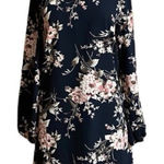 Vanilla Bay ✨ Floral Dress Large Long Sleeve Dark Pink Cream Shift✨ Photo 0