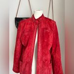 Bradley Bayou Red Leather Suede Jacket, Size Medium Photo 1