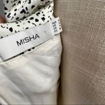 Misha Lourdetta Long Puff Sleeve Mini Dress Spot Print Snow Leopard White 4 Black Photo 9