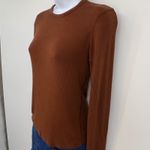 Lululemon Ribbed Long Sleeve Shirt Brown Copper Brown Casual Top Women Sz 4 Cozy Photo 1
