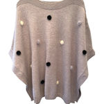 Mitchie's Grey knitted Sweater/Poncho with Fur Pom Sz O/S Gray Photo 0