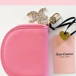 Juicy Couture Taking The Lead Half Moon Card Holder Interior Mirror Jeweled Pink Photo 5