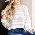 Free People DEVON Cropped Mock Neck Striped Sweater Size XL Photo 2