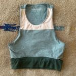 Outdoor Voices  Tri-Tone Slashback Crop Top in Green/Blue Size S Photo 1
