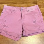 Signature Levi Strauss Womens 10 30 Pink Distressed Cuffed Shorts Stretch Denim Photo 0