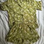 Lokahi Swimwear Plumeria Lounge shirt and short set Small Green Photo 1