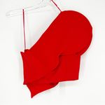ZARA NWT  Limited Edition Asymmetrical Sweetheart Top XS Red‎ Photo 2