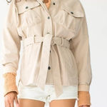 Free People NWT  Clyde Shirt Jacket Mineral Medium‎ Photo 0
