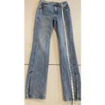 H&M  Jeans Womens 27" Light Wash Denim Stretch Skinny Slits High Rise Travel Photo 3
