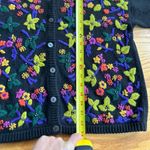 Kitty Hawk By Vivian Wang Size Small Black Floral Cardigan Vintage Embroidered Photo 4