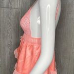 Victoria's Secret Victoria’s Secret peach ruffle chiffon & lace negligee lingerie sleepwear tank t Photo 1