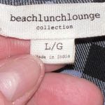 BeachLunchLounge Roberta Black Blue Gingham Bell Sleeve Flannel Top Women Large Photo 8