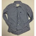 Abercrombie & Fitch abercrombie Girls Long Sleeve Button Shirt Size S Blue White Cotton Striped Photo 0