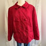 Talbots Vintage blazer tapestry cherry scarlet red 2X woman Double Breasted Photo 3